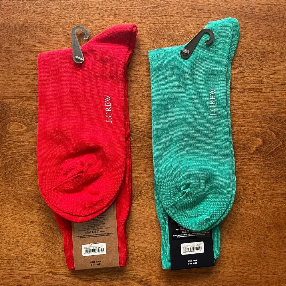 J. Crew red and green dress socks NWT